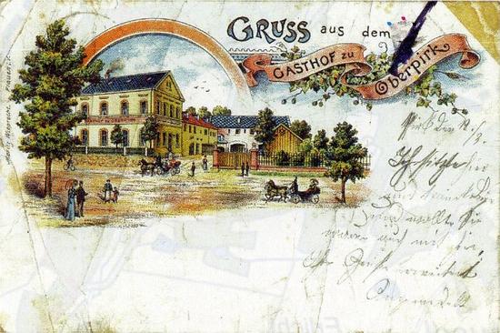 historische Postkarte Gasthof Oberpirk